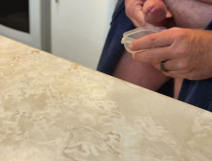 Bare Cock Jerk and Cum Collecting