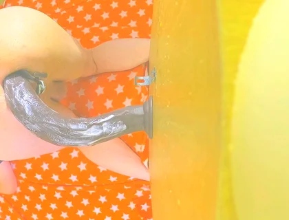 Thicc Femboy Gets a Huge BBC Dildo up His Ass