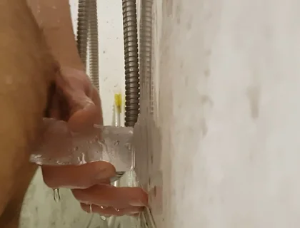 Sucking on My New Big Dildo and Trying to Fuck It!
