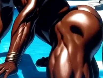 Gay Anal Sex with Two Black Men by the Pool of a Luxury Hotel. Yaoi Hentai Animation