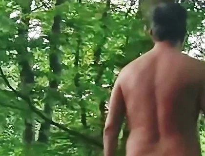 Naked Walking, Then Wank & Cum