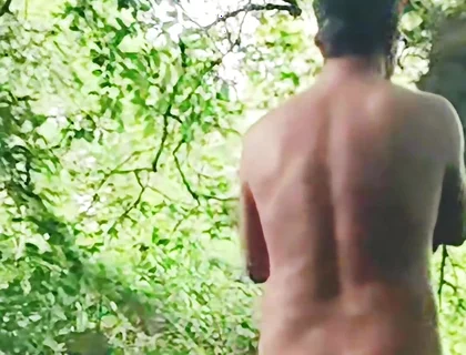 Naked Walking, Then Wank & Cum