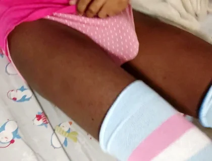 Black Femboy Shows You His Panties Bulge and Ass