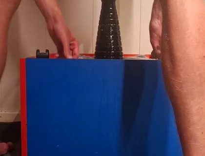Hot Twink Anal Stretching with Huge Dildo