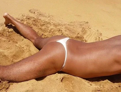 Ladysilva on the Beach in Panties Tanning Her Hot Ass