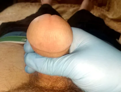 Kitchen Prep Gone Wrong - Solo Male Jerks off in Blue Glove
