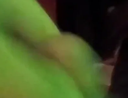 Cumming with a Green Glowing Light