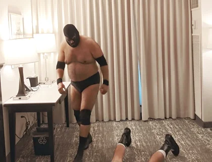 Bearops Takes Over Hotel Room Wrestling Roleplay