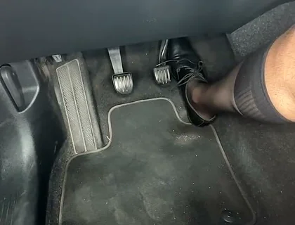 Playing in Socks in the Car
