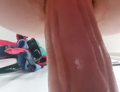 Massive dildo in my hairy ass