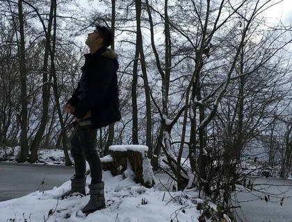 Winter Jerk off in Snowy Land Two Times