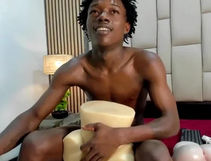 Black Twink Fucking Toy & Cumming