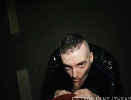 Rubber boy night walk piss