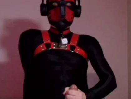 Needy Puppy Jerks His Cock on His Knees
