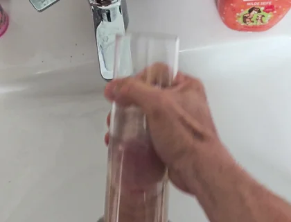 Full View Stroking My Hard Cock in a Clear Fleshlight Stroker!