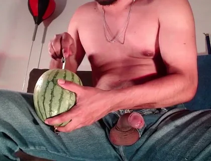 Fucking a Watermelon While Wearing Jeans