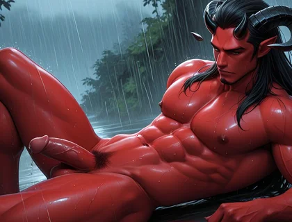 Demonic Incubus Solo Slow Stroking with Heavy Leak