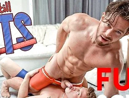 Beefy Logan Aarons Still Fits His Wrestling Singlet & Johnnys Cock - Full