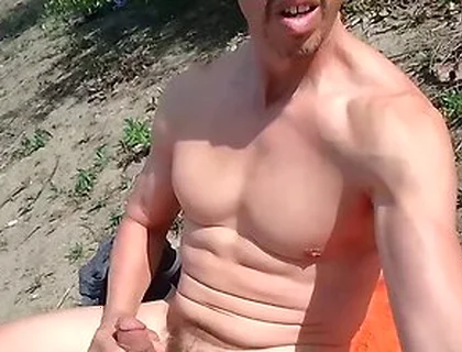 Muscle By A Lake Near People