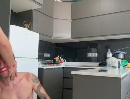 Kitchen Floor Has Been Used by Topless Psychic Ass to Ride Mattia Price Cock