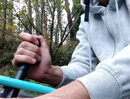 My Bicycle Wheel Punctured and I Ended up Giving the Inflator a Great Blowjob! Stranger Saw Me