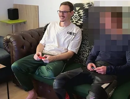 Mike Loses Bet While Gaming and Has to Give His Shy Straight Friend a Blowjob