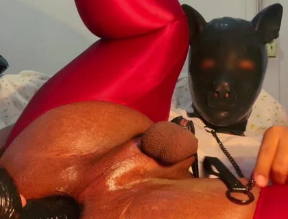 Please Insert a Very Thick Dick with a Leash Into My Ass and Whip Me a Lot While I Hold This Position.