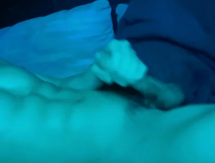 Young Muscular Hot Guy Masturbates at Night While No One Is at the Dacha