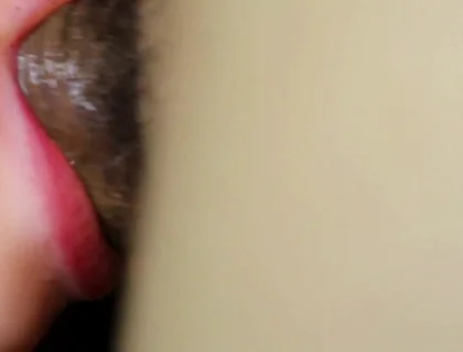 Very Close-up of Plunging a Penis Into a Wet Mouth