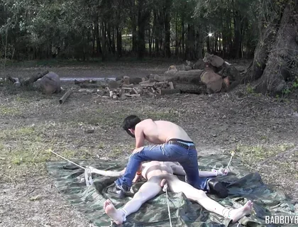 Damien Gets Zapped on the Tarp