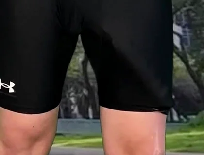 Monster Cock Cyclist Outdoor Dick Flash Cum in Tight Pants