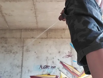 Outdoor Pissing and Showing Thong