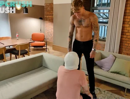 Tattoo teen spitting master