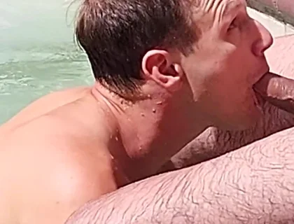 Hot Sex in Hot Tub, Horny Boy and Hung Stepdaddy Jay Taylor Outdoor