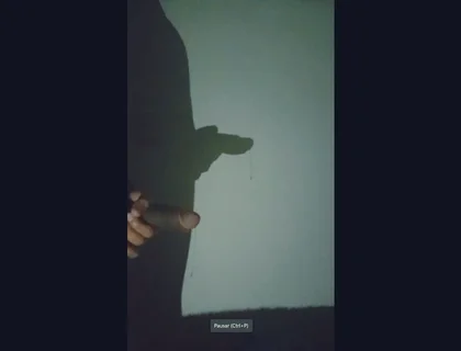 Shadow art in the dark night: the reflection of my private desire of jerking off on the wall.