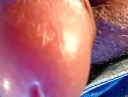 Latin Man Jerking off His BBC and Thick Uncut Cock Wearing Jeans