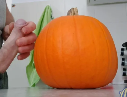 Another Halloween Orgasm. Throbbing and Thick on Pumpkin.