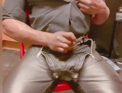 Leather Muscle Stepdad Solo Titplay