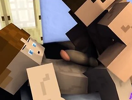 Late Game Night With The Boys - Minecraft Gay Sex Animation