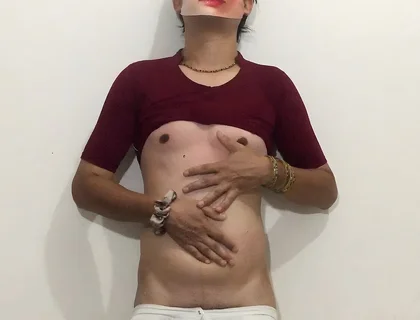 Crossdresser Femboy Sissy Sheenu Playing with Their Body and Dick and Doing a Cumshot