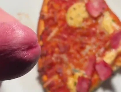 Twink Squirt on His Pizza