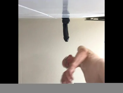 Good Views of Riding Large Black Cock Dildo