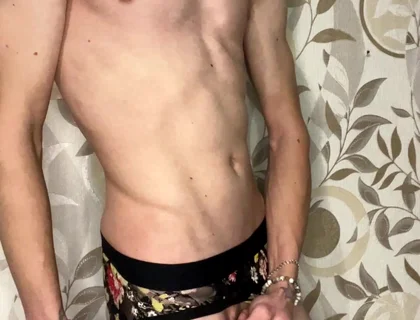 Handjob in Girls' Panties and Dirty Talk