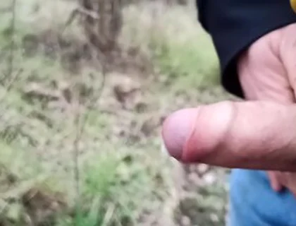 Someone Can See Me! Cum And Pee Outdoors