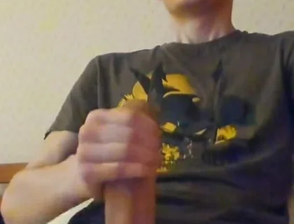 A skinny Guy Shoots a Huge Portion of Sperm and gets a Strong Orgasm