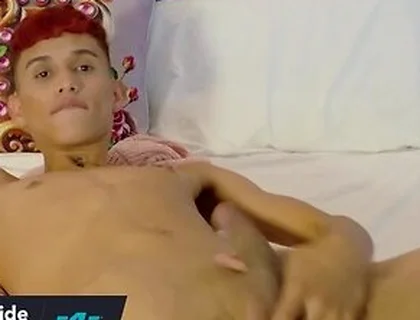 Angelo Zaide On Horny College Twink Jerks His Big Cock Until He Explodes
