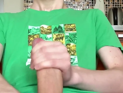 Big Load From a Boy in a Green T-shirt