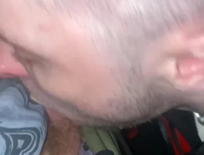 Kinkysirius in Chav Scally Outfit Sucks Hard by Leather Bear in the Public Restroom