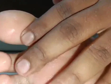 Oiled up Solo Smooth Foot Fetish Tease