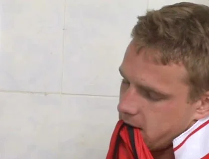 Sweaty Soccer Fuckers Take a Cum Shower
